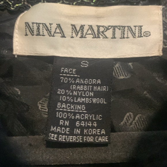 Angora Lambswool Jacket Vintageage Blackk Size Small Mint Condition Soft Cozy - Picture 3 of 12